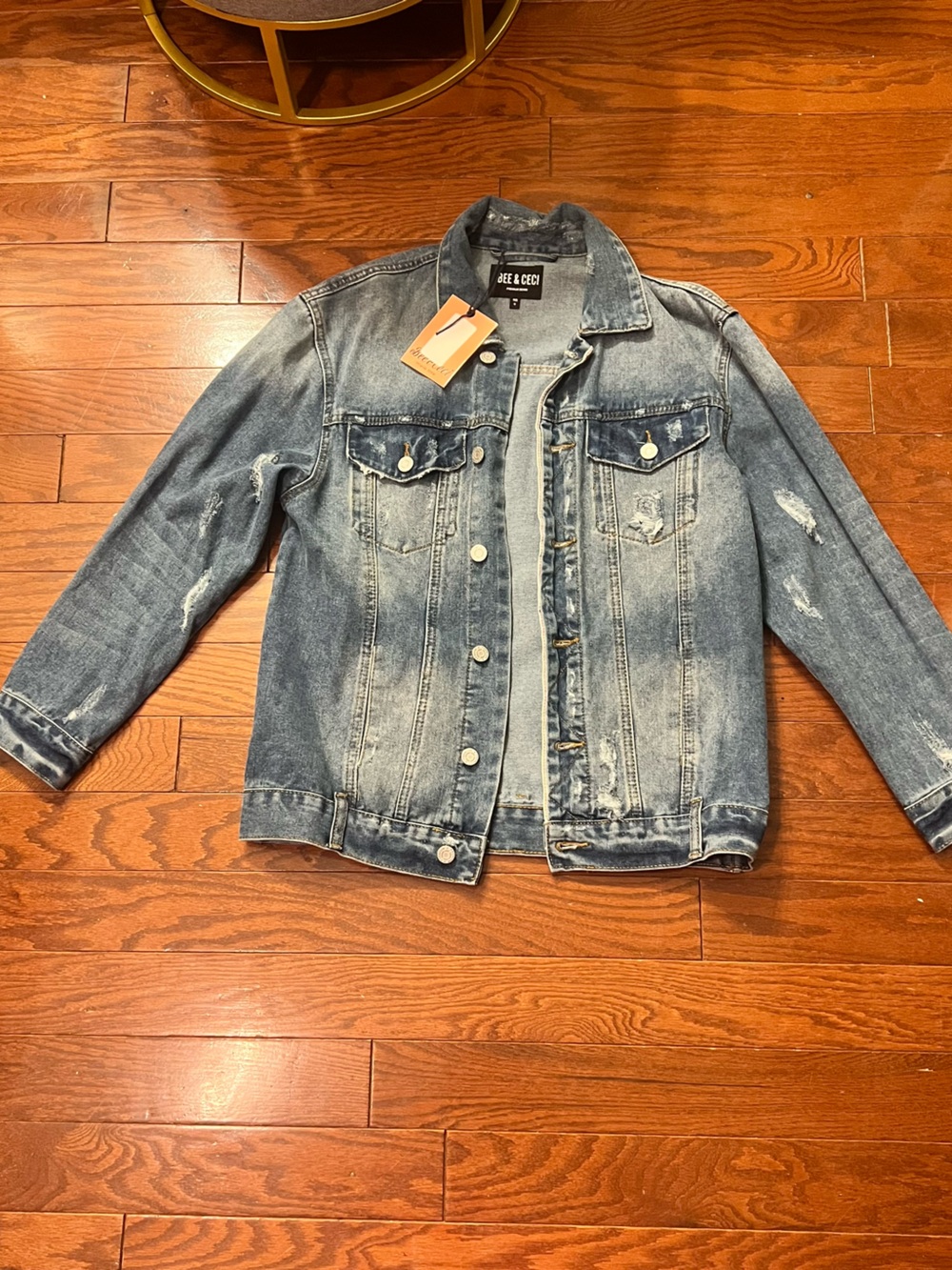 Distressed Light Blue Denim Jacket for Women
